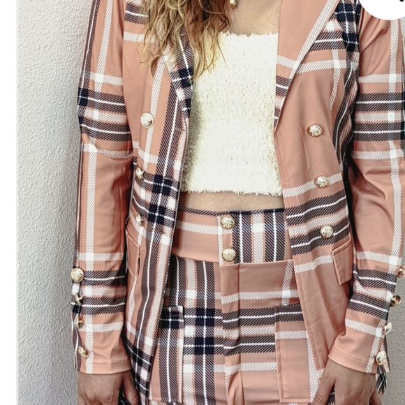 NWT WINTER STREET FASHION BUSINESS CHIC PLAID TWO PIECE SKIRT SET S:SMALL-LARGE - Picture 8 of 9